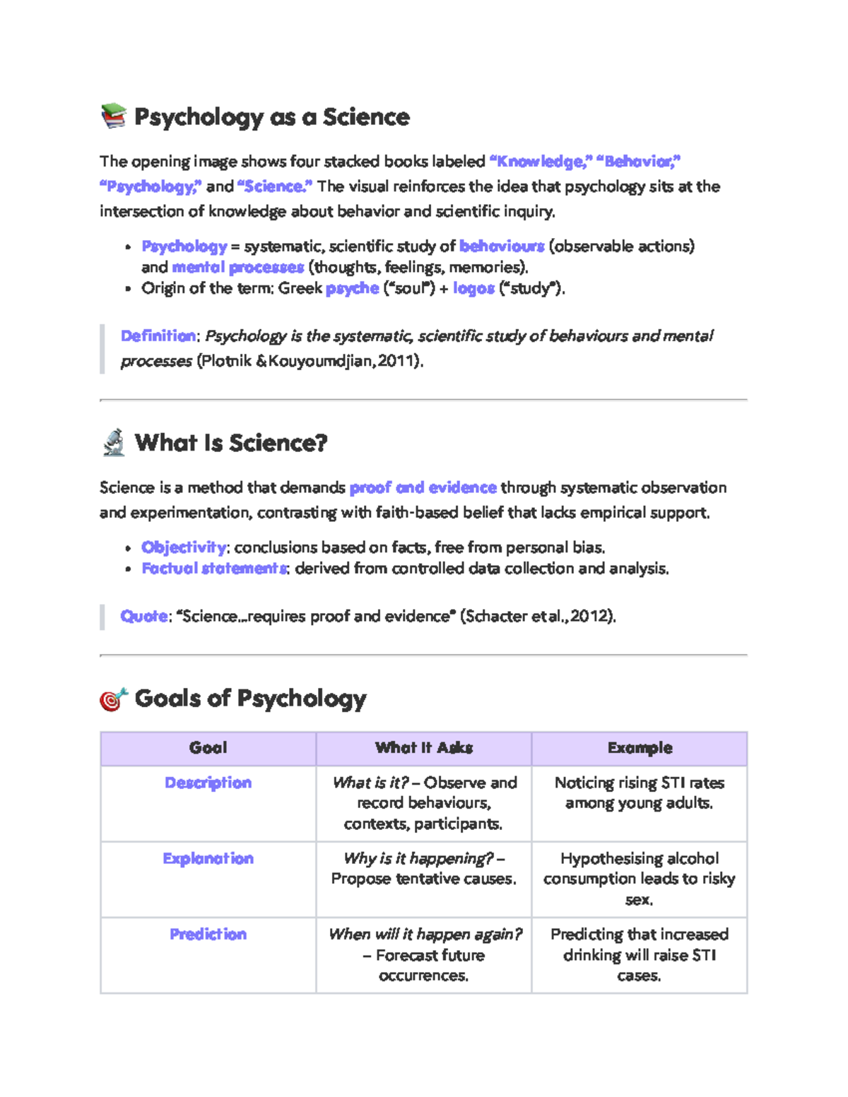PSY 101: Psychology as a Science - Key Concepts and Theories - Studocu
