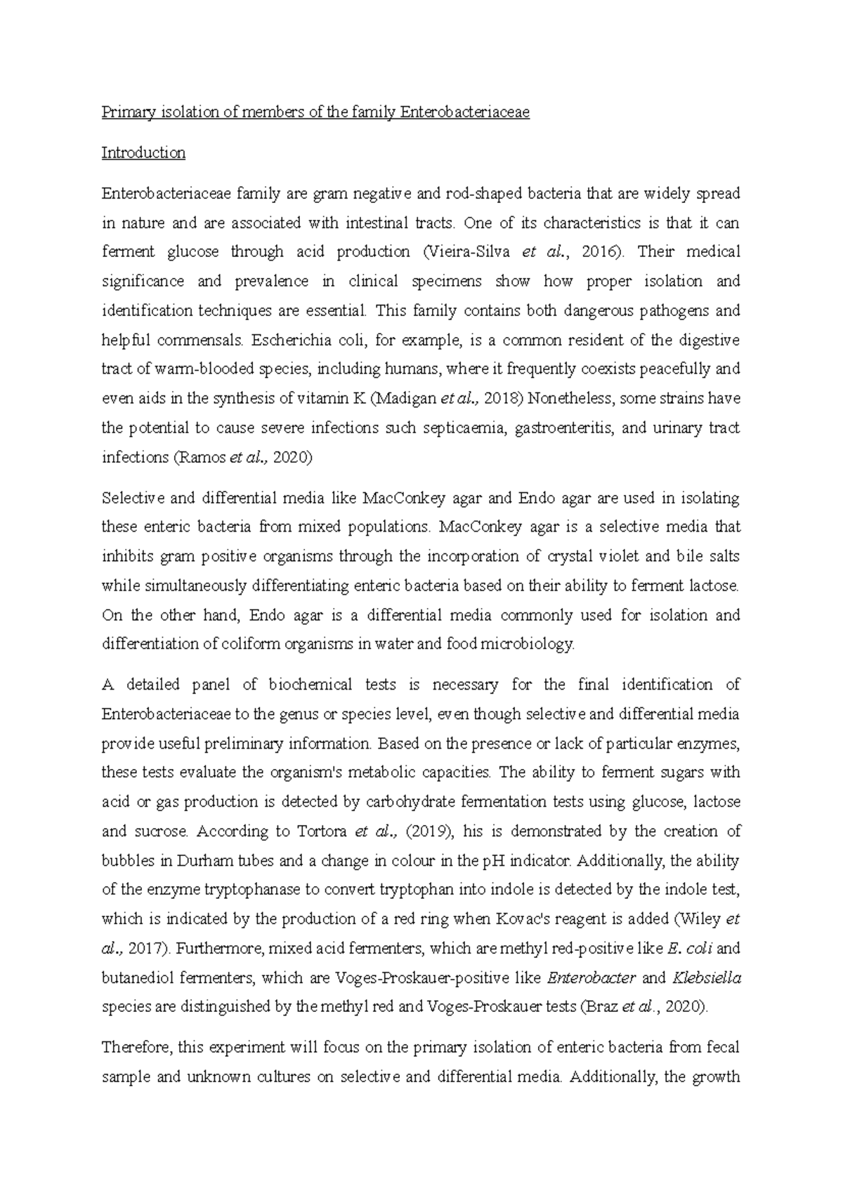 Primary Isolation of Enterobacteriaceae: Techniques & Media Analysis ...