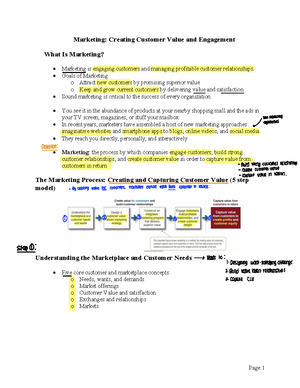 Chapter 1 - Marketing: Creating Customer Value and Engagement - Chapter ...
