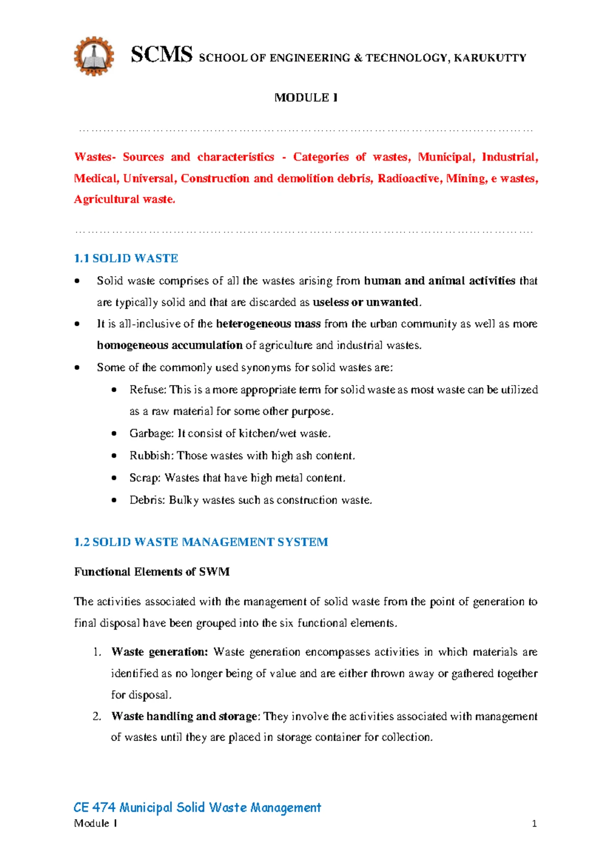 MSWM- Module 6 - Lecture notes of Municipal Solid Waste Management ...