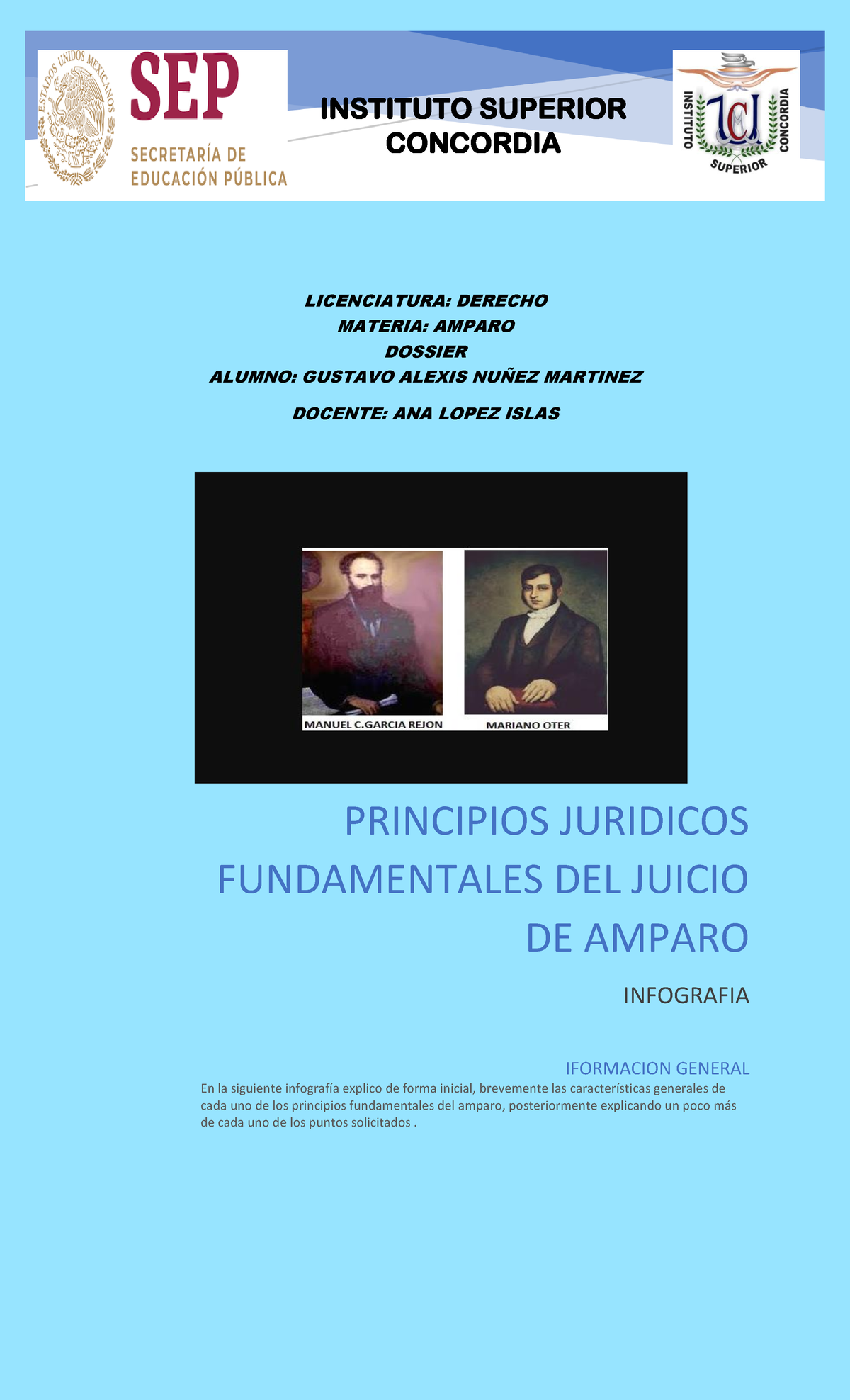 Infografía sobre Principios del Juicio de Amparo - Lic. Derecho - Studocu