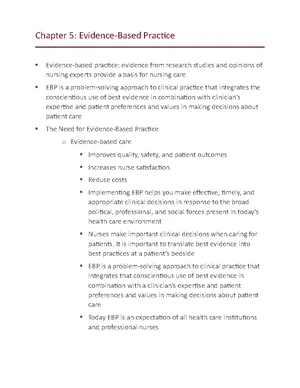 Evidence-Based Practice - Study Notes & Assignments - Studocu
