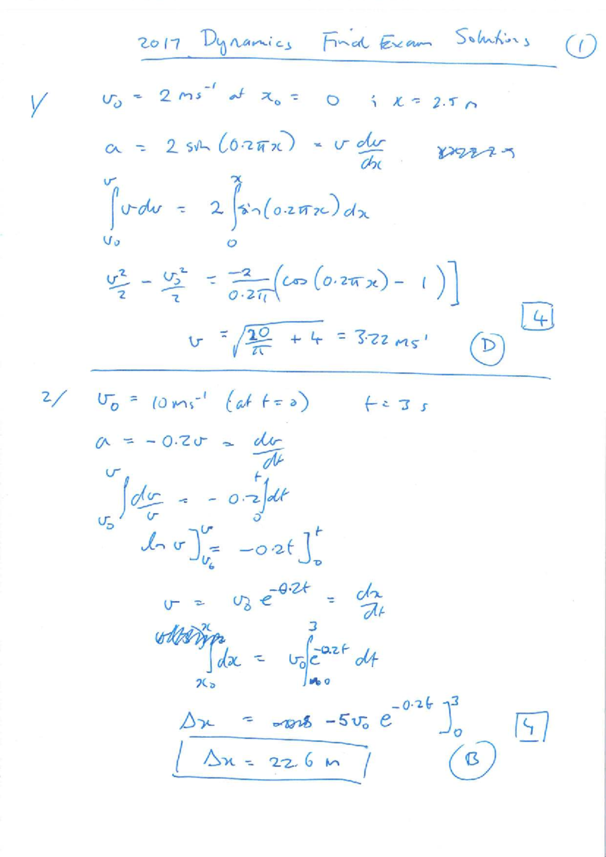 2017 Dynamics Final Exam Solutions - Studocu