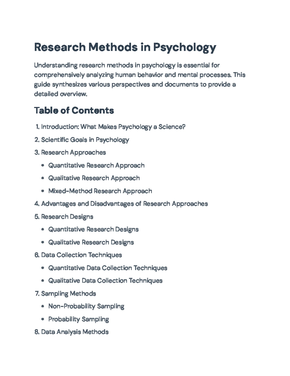 Research Methods in Psychology: A Comprehensive Overview - Research ...