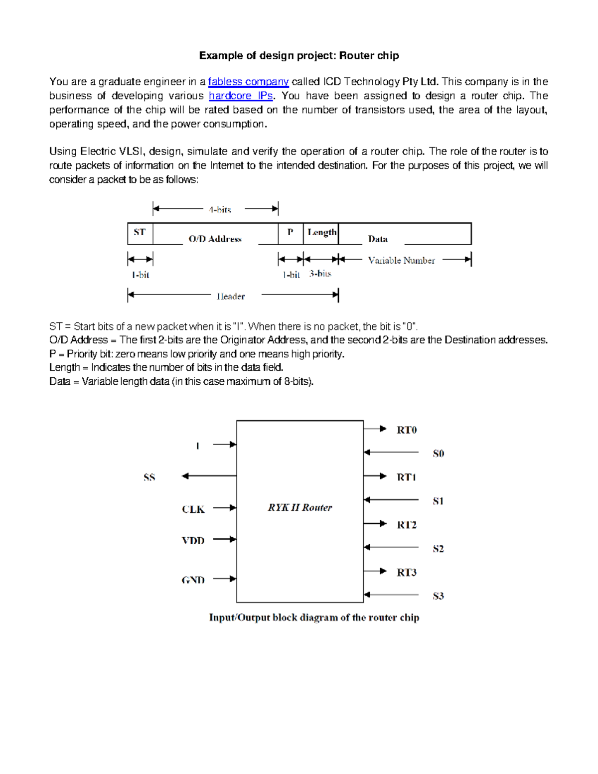 Router Chip Design Project: Performance Evaluation and Simulation - Studocu