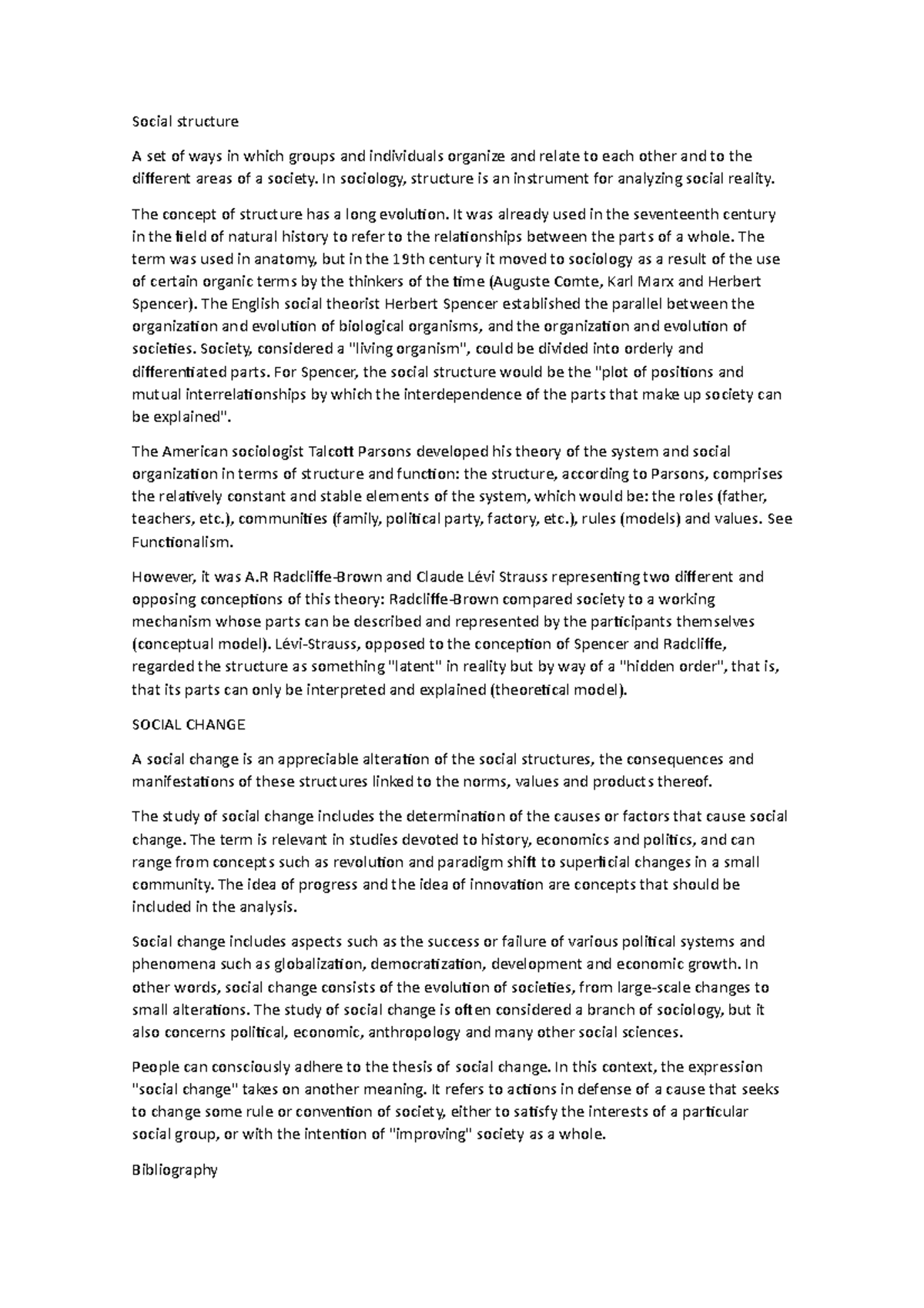 Social structure - Lecture notes 5 - Social structure A set of ways in ...