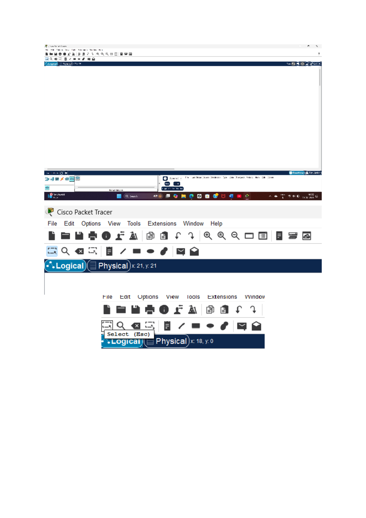 CN LAB - Cisco Packet Tracer Edit Tools Extensions 1 a X .Logical E ...