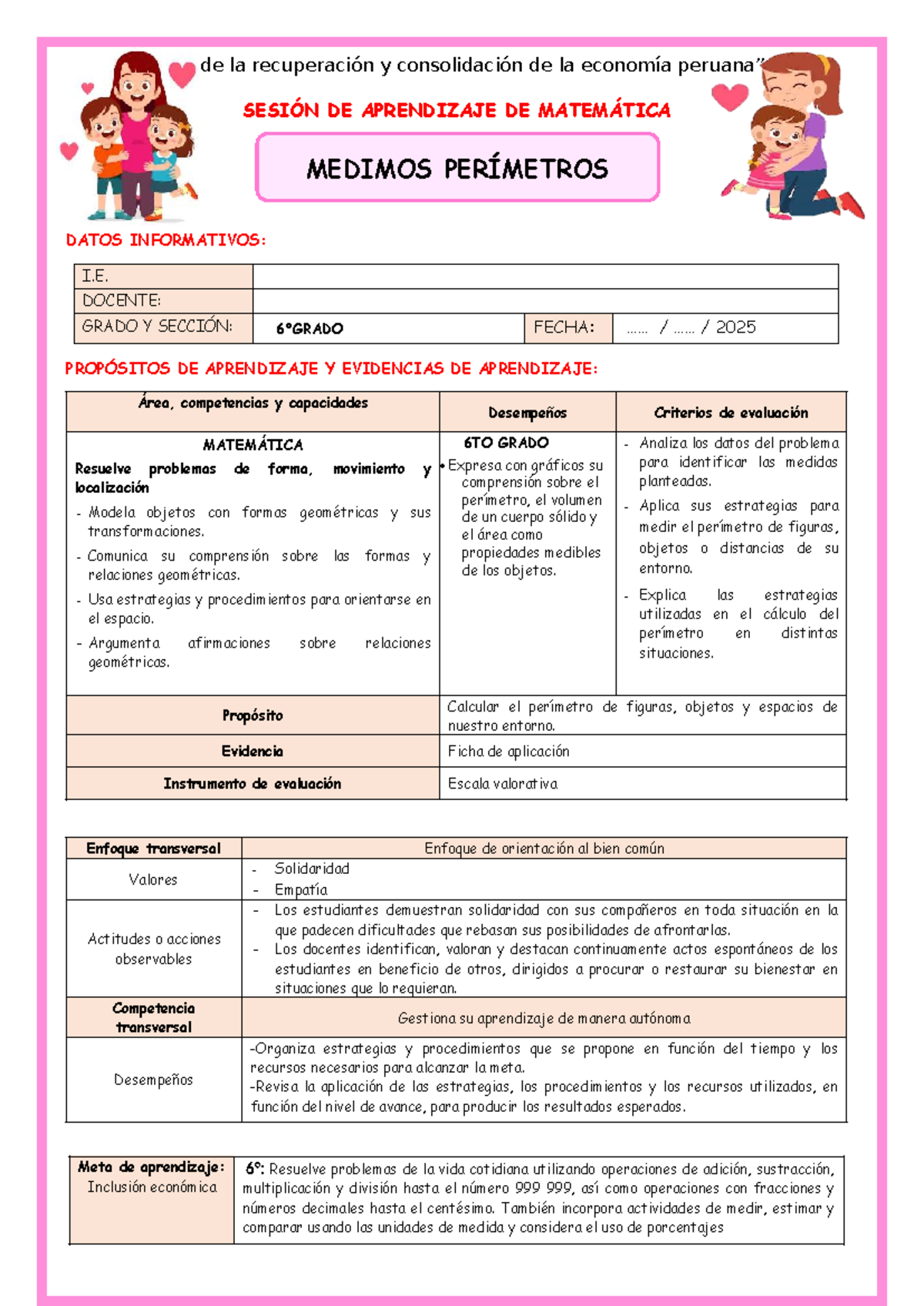 SES-LUN-MAT- Medición de Perímetros en 6TO Grado: Aprendizaje y