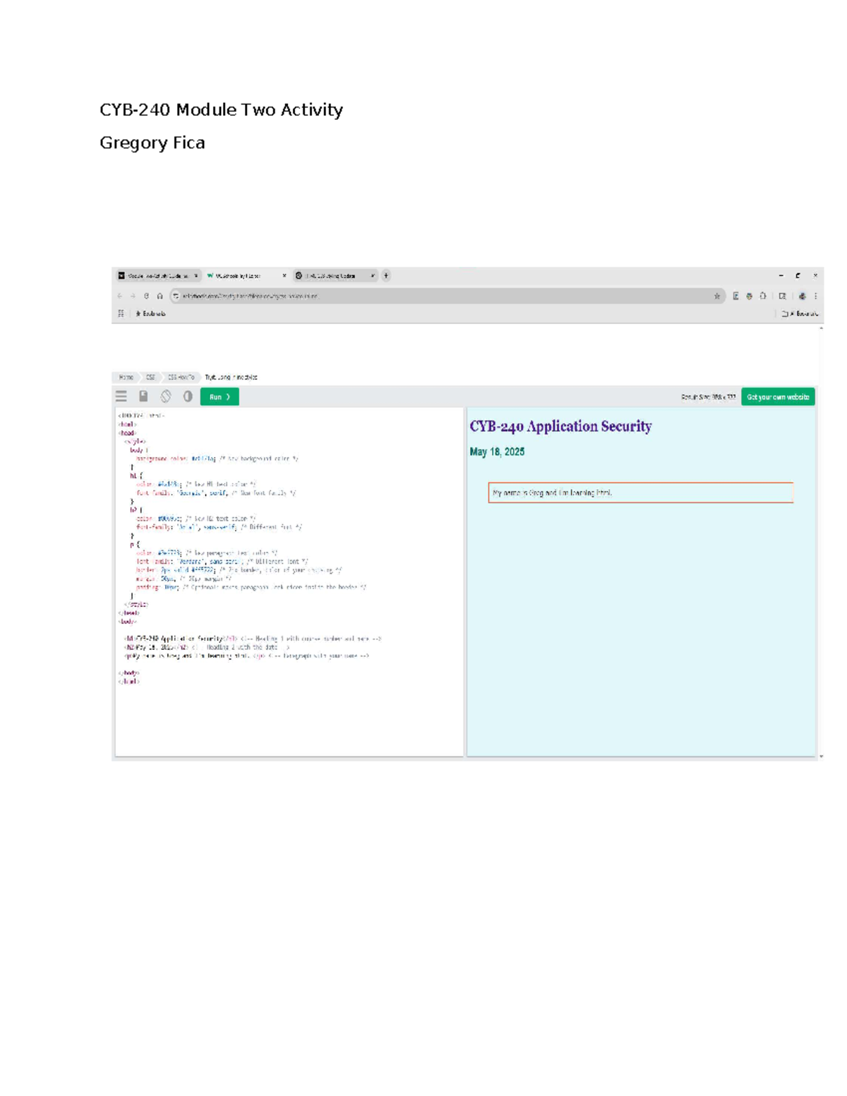 CYB240 Module Two Activity: HTML & CSS Styling Guidelines - Studocu