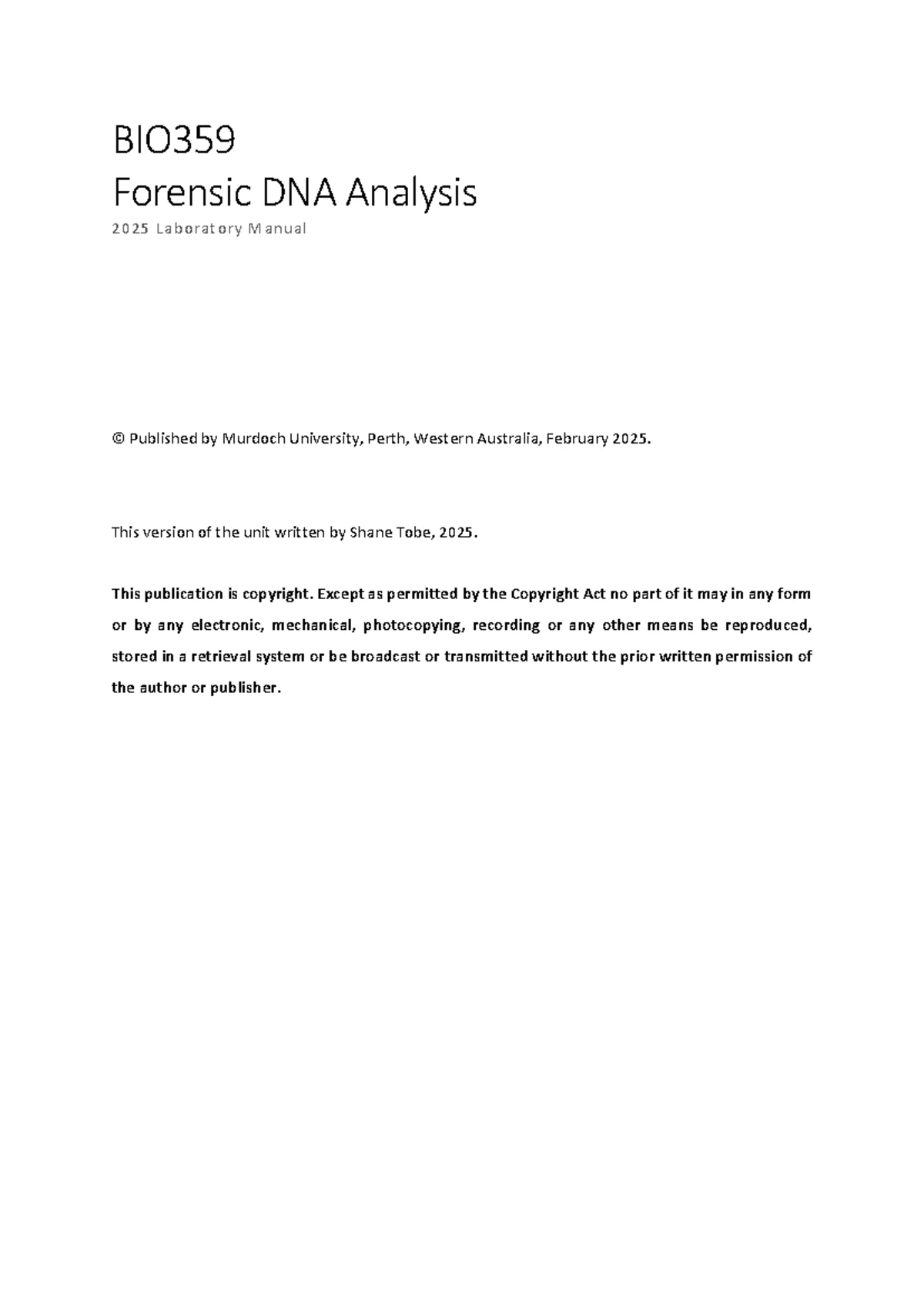 Forensic DNA Analysis (FS 101): Comprehensive Evidence Interpretation ...