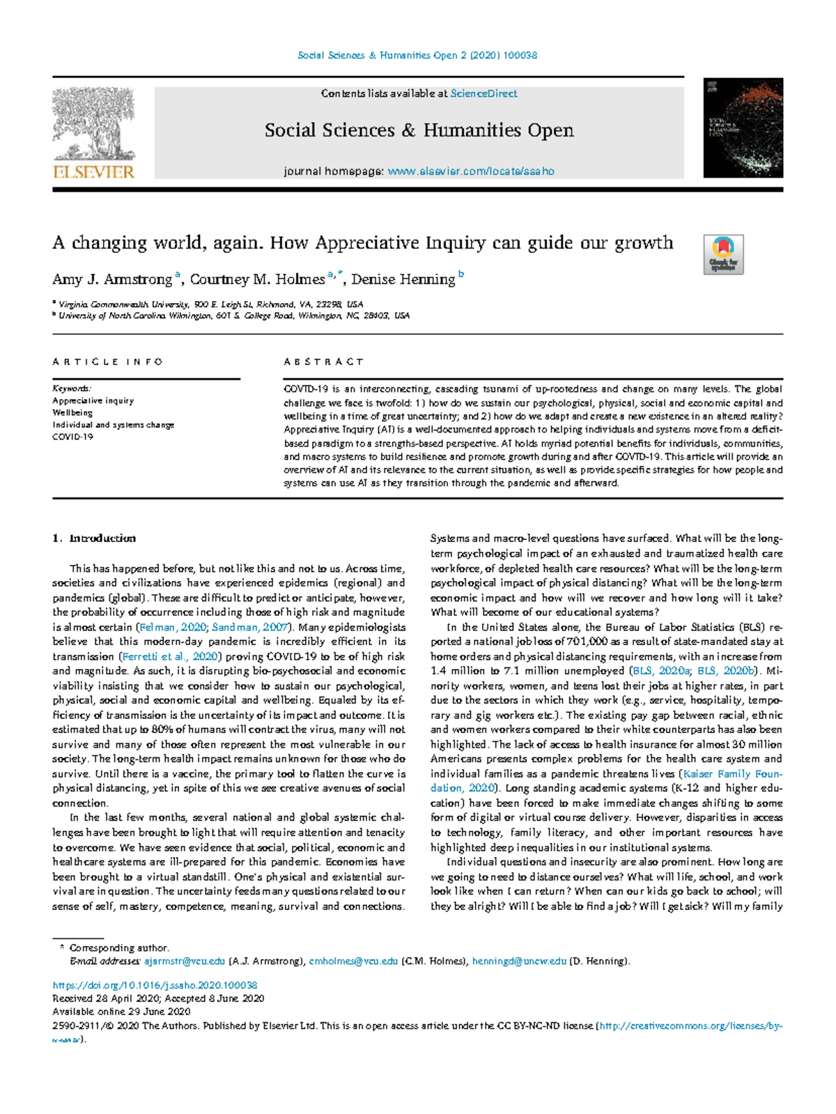 Appreciative Inquiry in Times of Change: A Case Study Analysis - Studocu