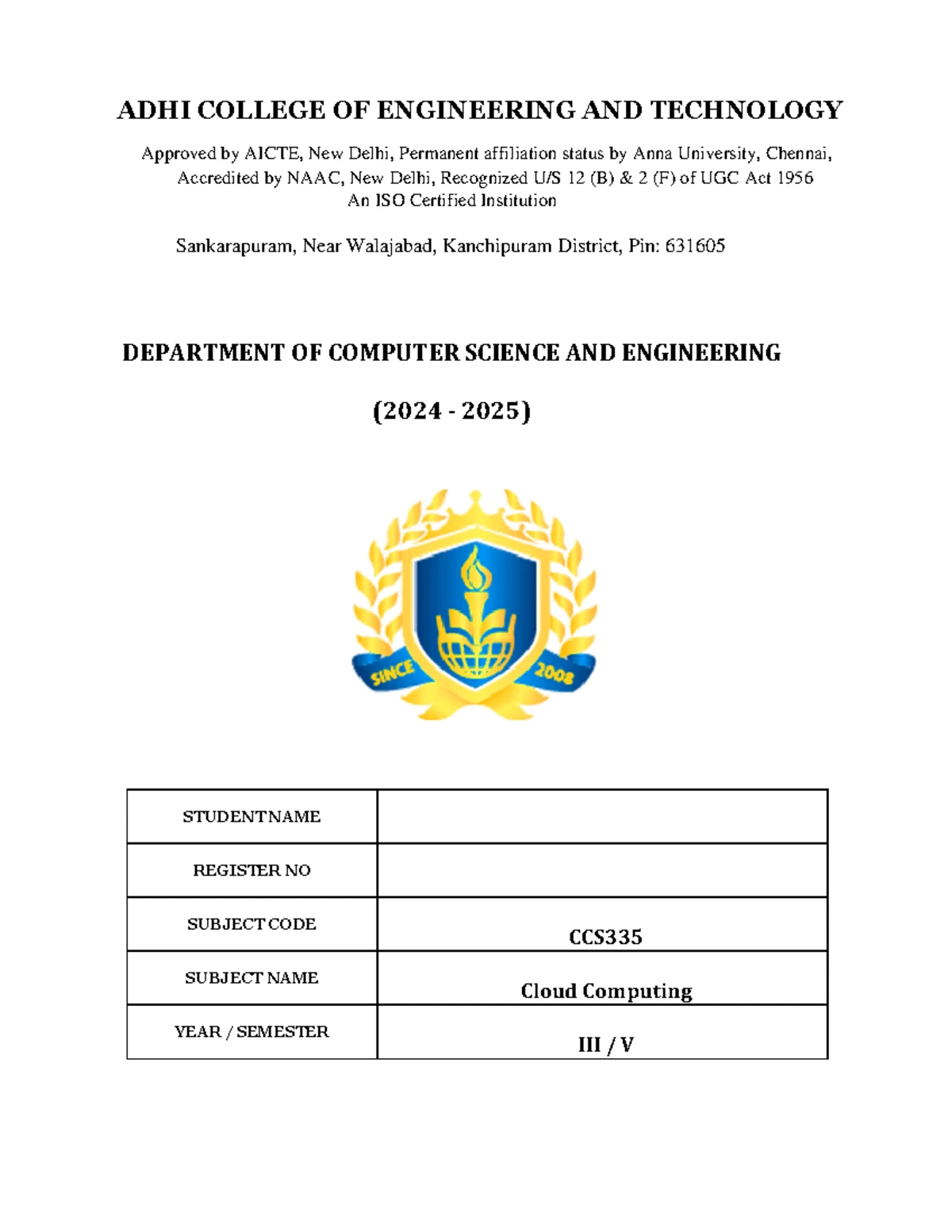 Wt - Nothing - i PRATHYUSHA ENGINEERING COLLEGE DEPARTMENT OF COMPUTER ...