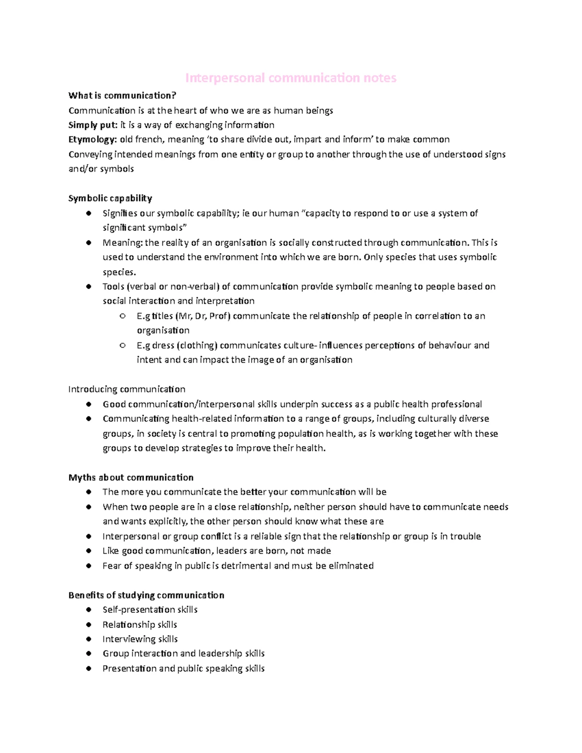 Interpersonal Communication Assessment 2 - Question 1: Identify three ...
