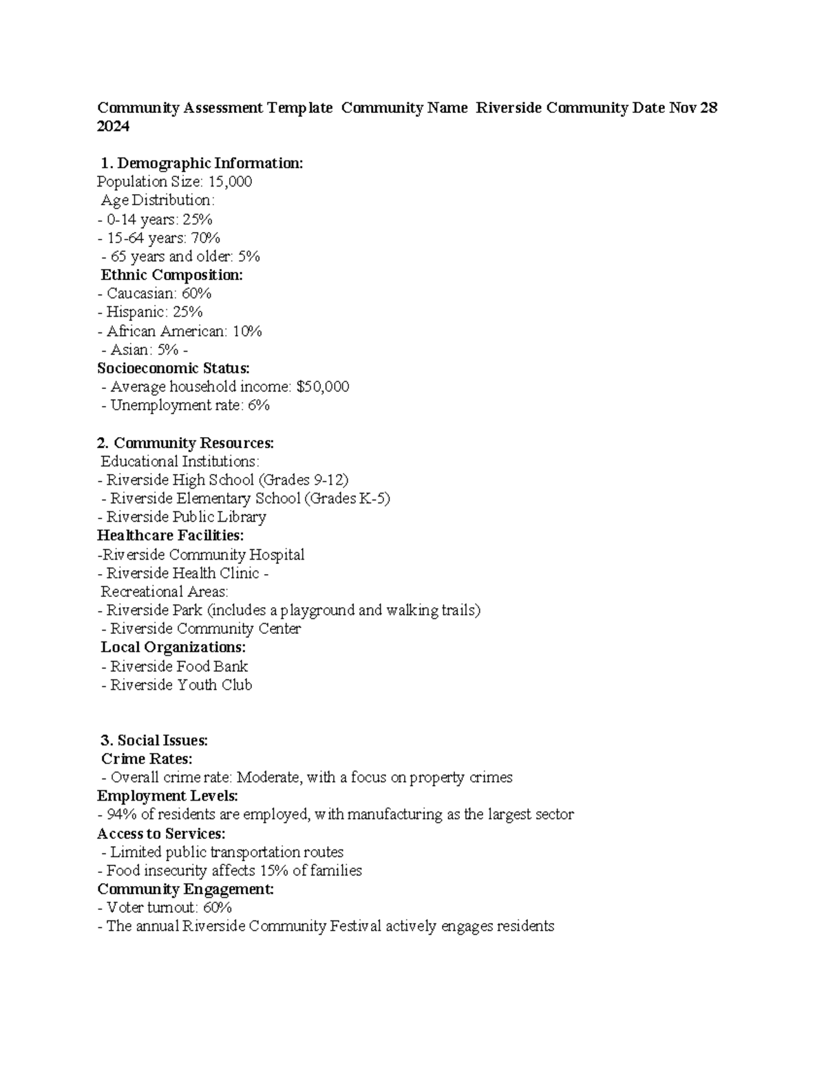 Community Assessment - this just about my note in WS 121 - Community ...