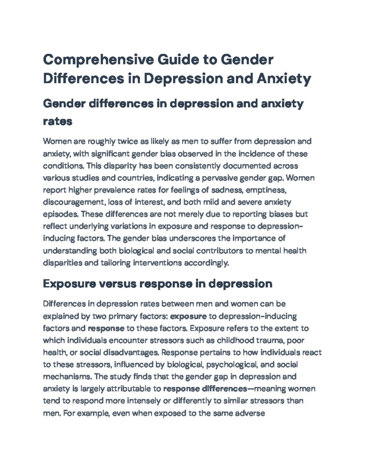 Comprehensive Analysis of Gender Differences in Depression & Anxiety ...