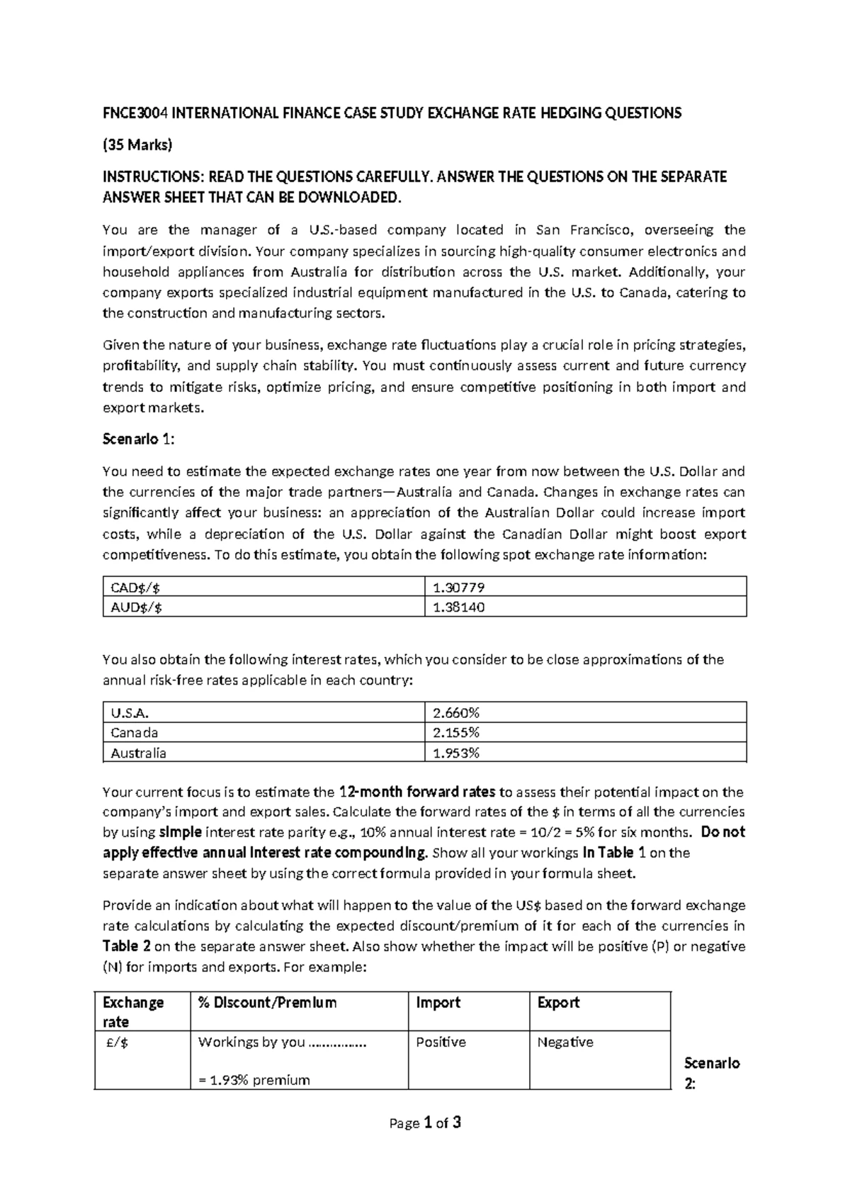 IF Case Study: Foreign Exchange Hedging Strategies & Qs Analysis - Studocu