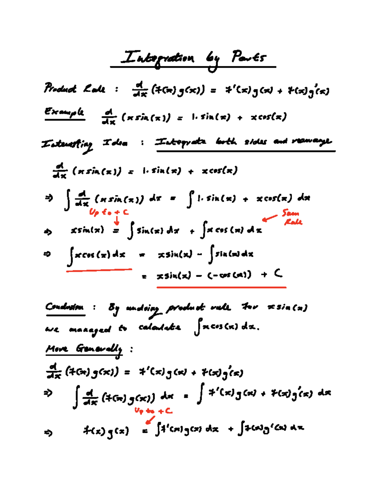 01 Integration by Parts: Formula and Applications in Calculus - Studocu