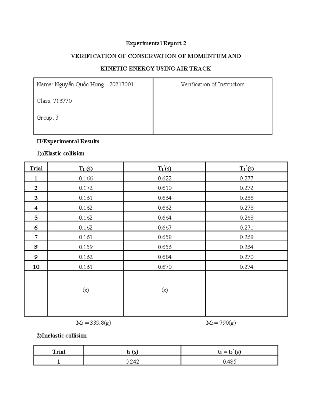 Experimental-Report-2 fix - Experimental Report 2 VERIFICATION OF ...