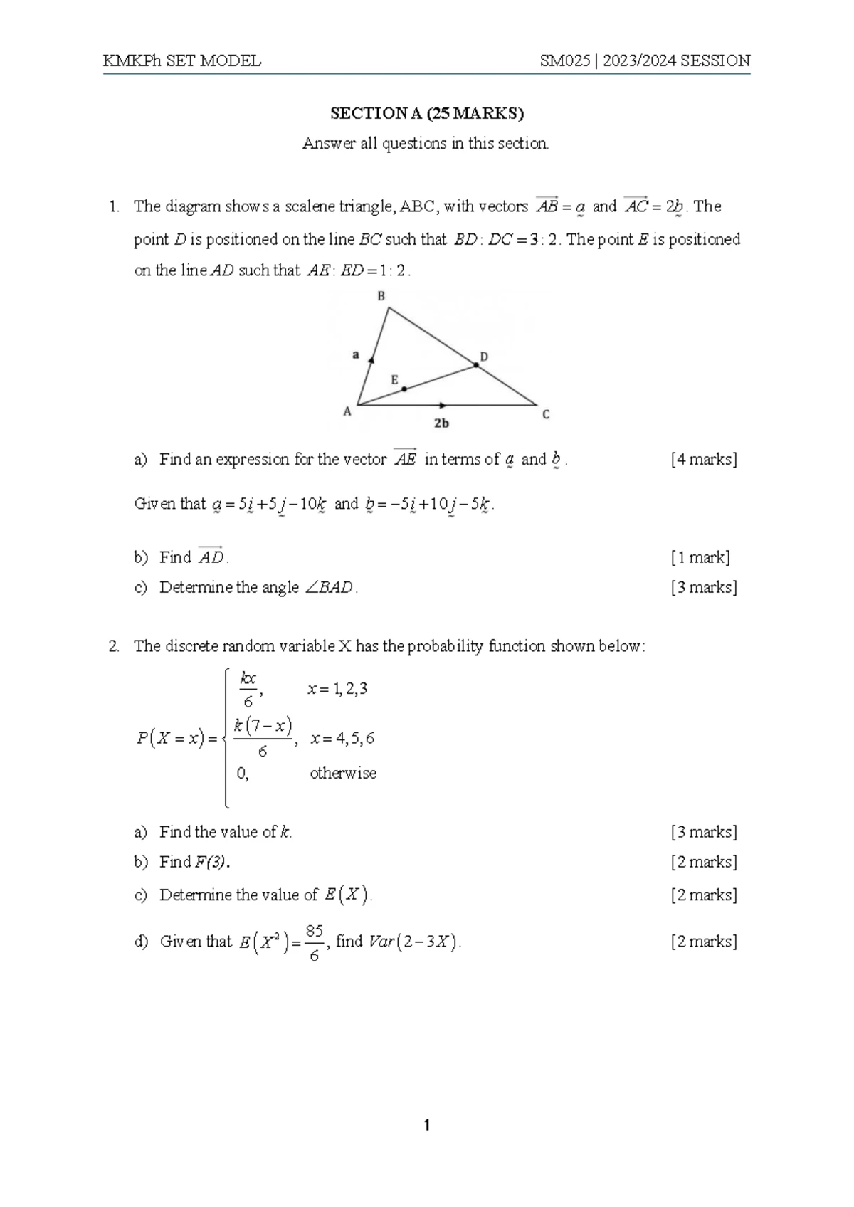 KMK Model PSPM2 Practice Questions for Session Exam - Studocu