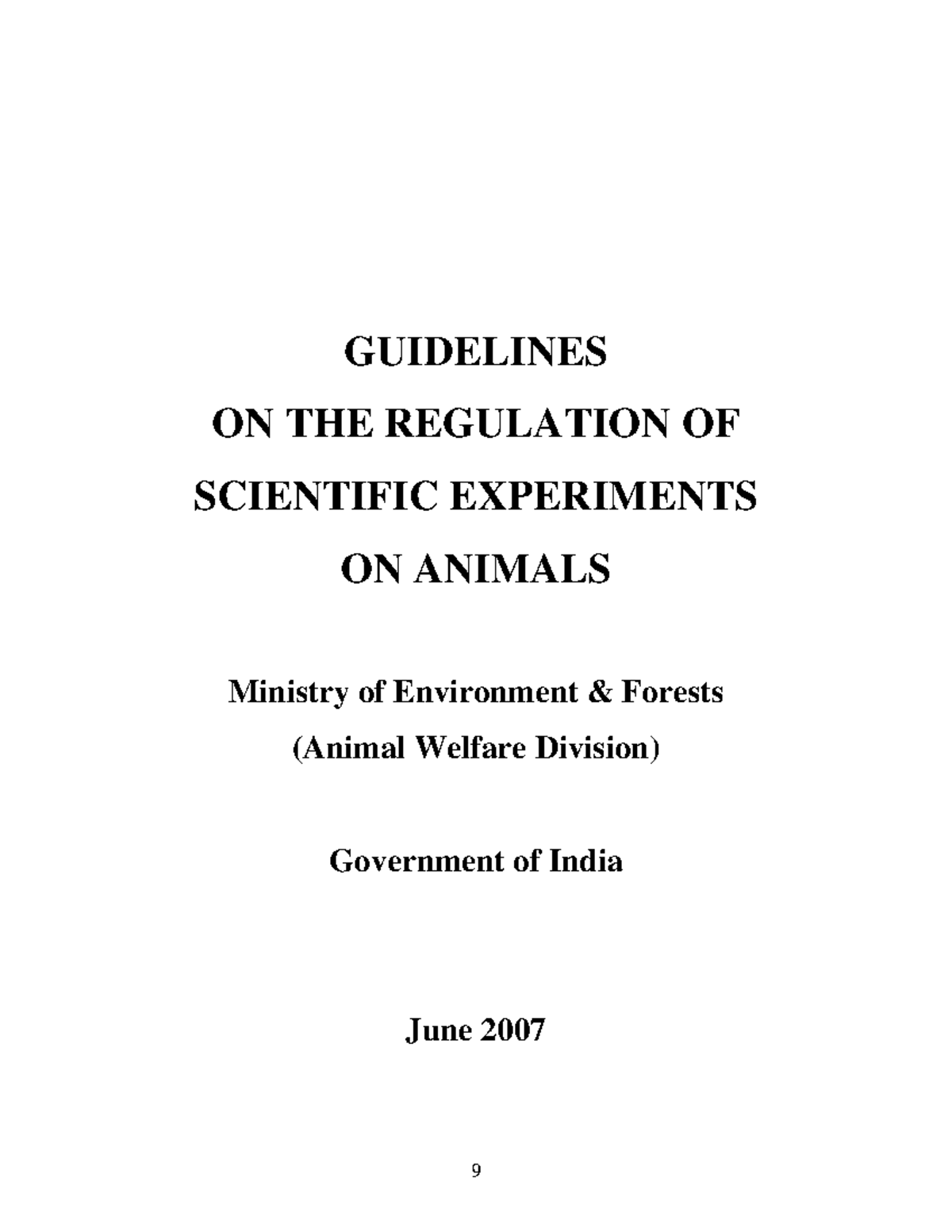 Guidelines for Animal Experimentation: IAEC Regulations (BP207P) - Studocu