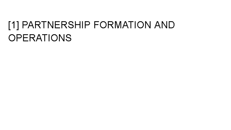 Partnership Formation and Operations Notes - AFAR - Studocu