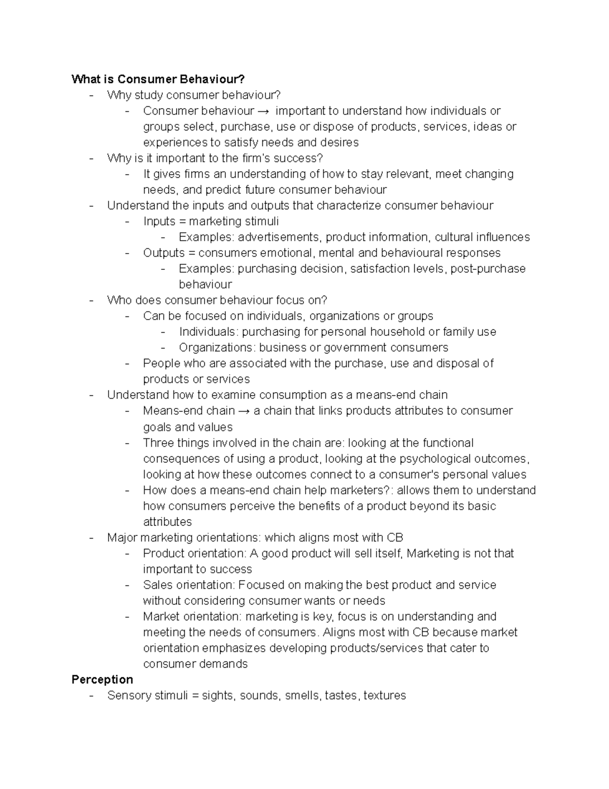 MOS 3321 Final Exam Notes: Understanding Consumer Behaviour Dynamics ...