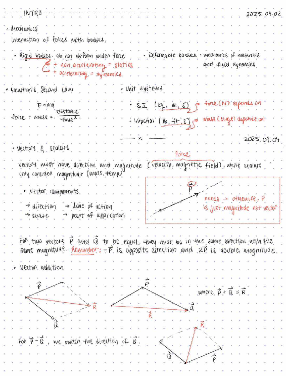 INTRO 2025: Mechanics of Forces and Fluid Dynamics - Week 1 - Studocu