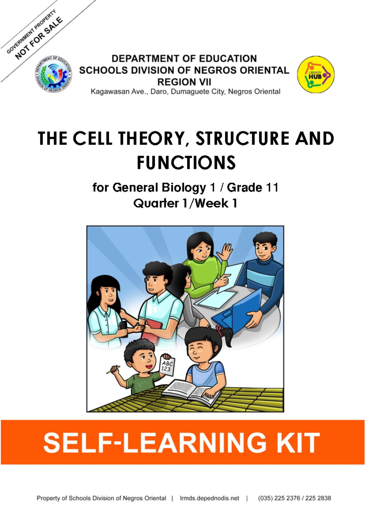 General Biology 1 Q1 Week 1: Cell Theory & Structure Functions - Studocu