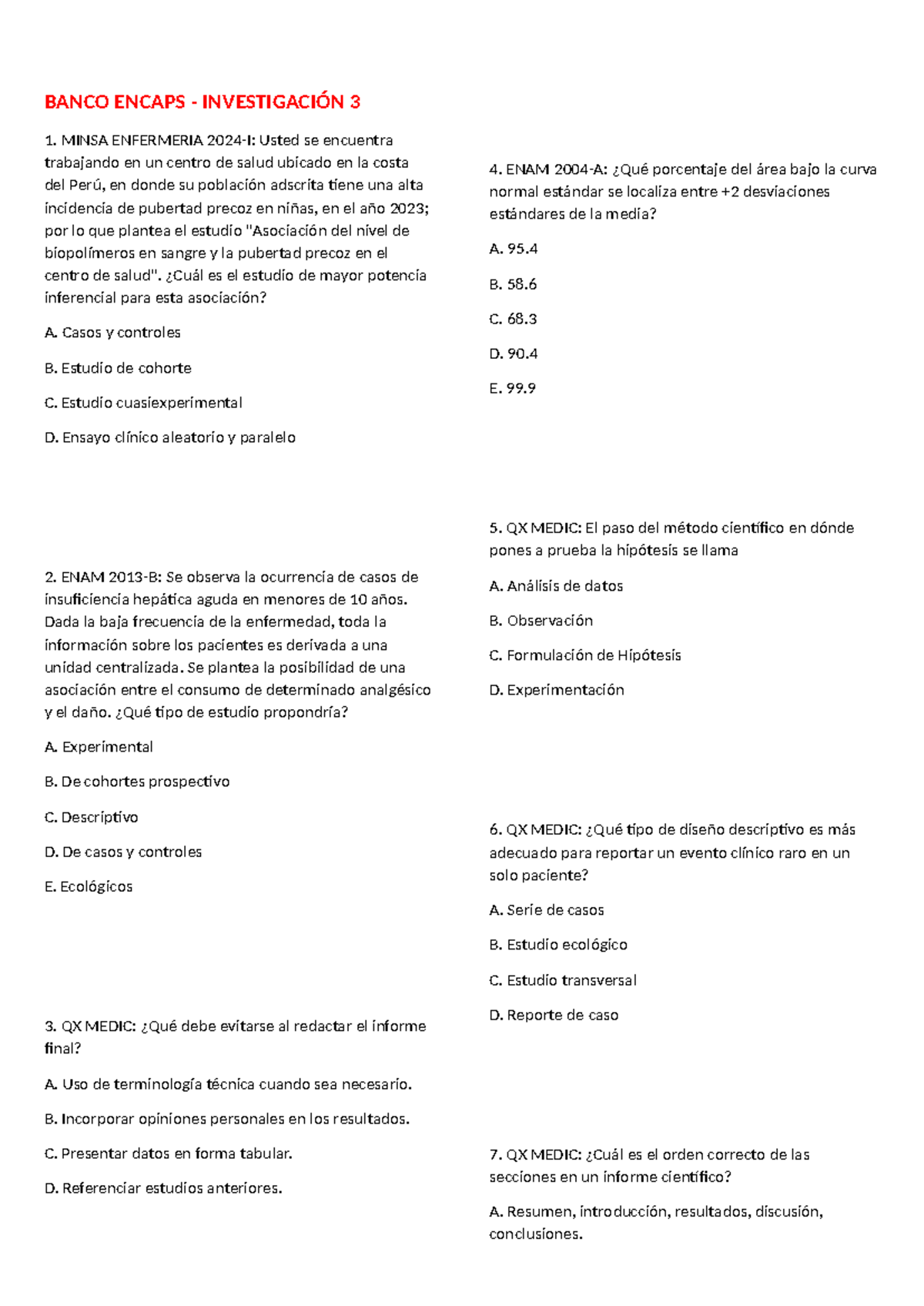 Banco Encaps - Investigaciones 3: Diabetes, Cohortes y Diseños Clínicos ...