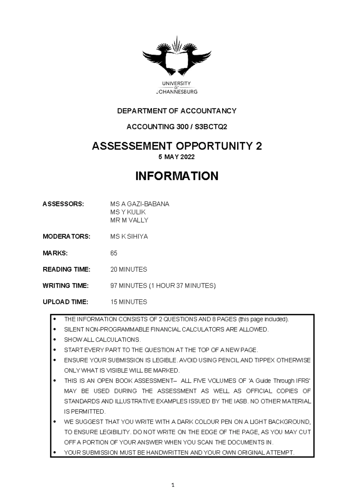 2022 ACC300 S3BCTQ2 AO3 ( Information and Required) - DEPARTMENT OF ...