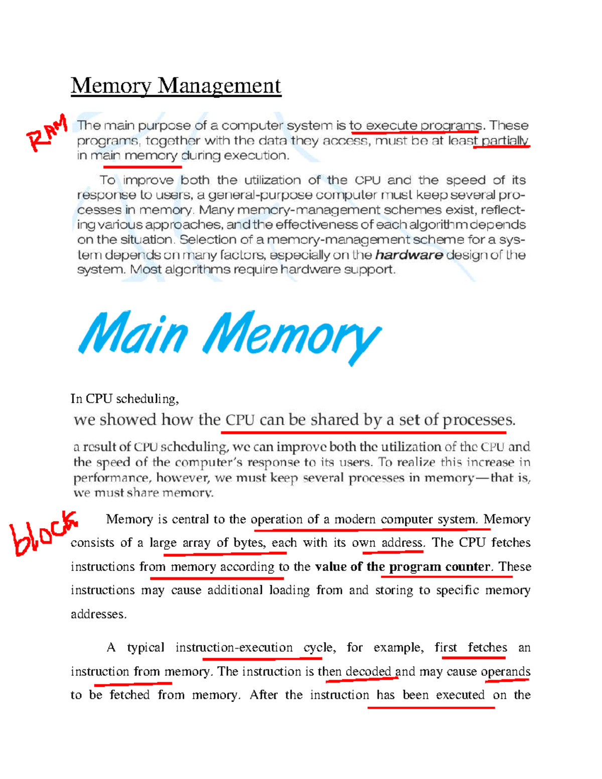 Memory Management in CPU Scheduling: Key Concepts and Mechanisms - Studocu