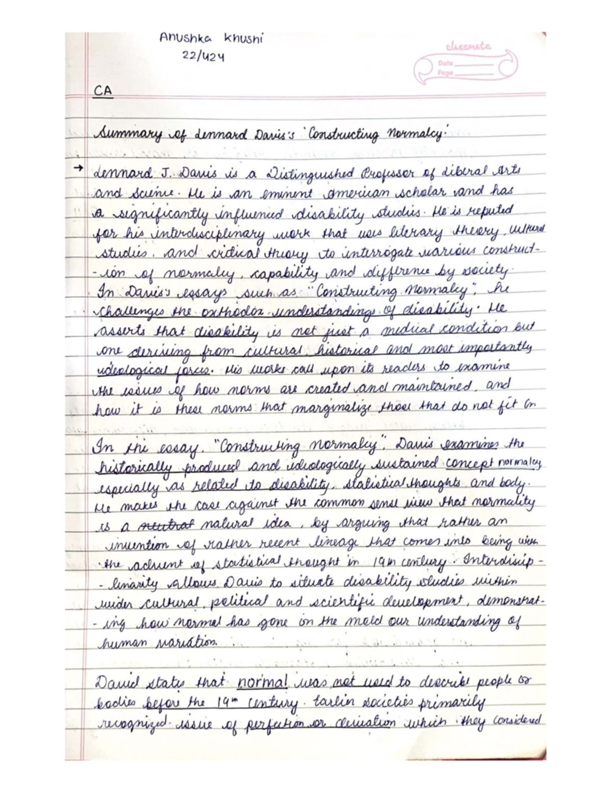 CA Assignment: Summary of Dennard's 