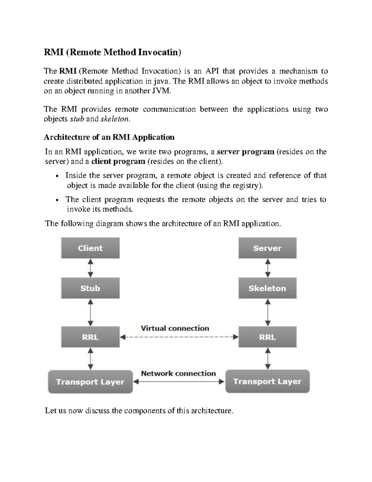 RMI-tutorial - this is rmi summary - RMI (Remote Method Invocatin) The ...