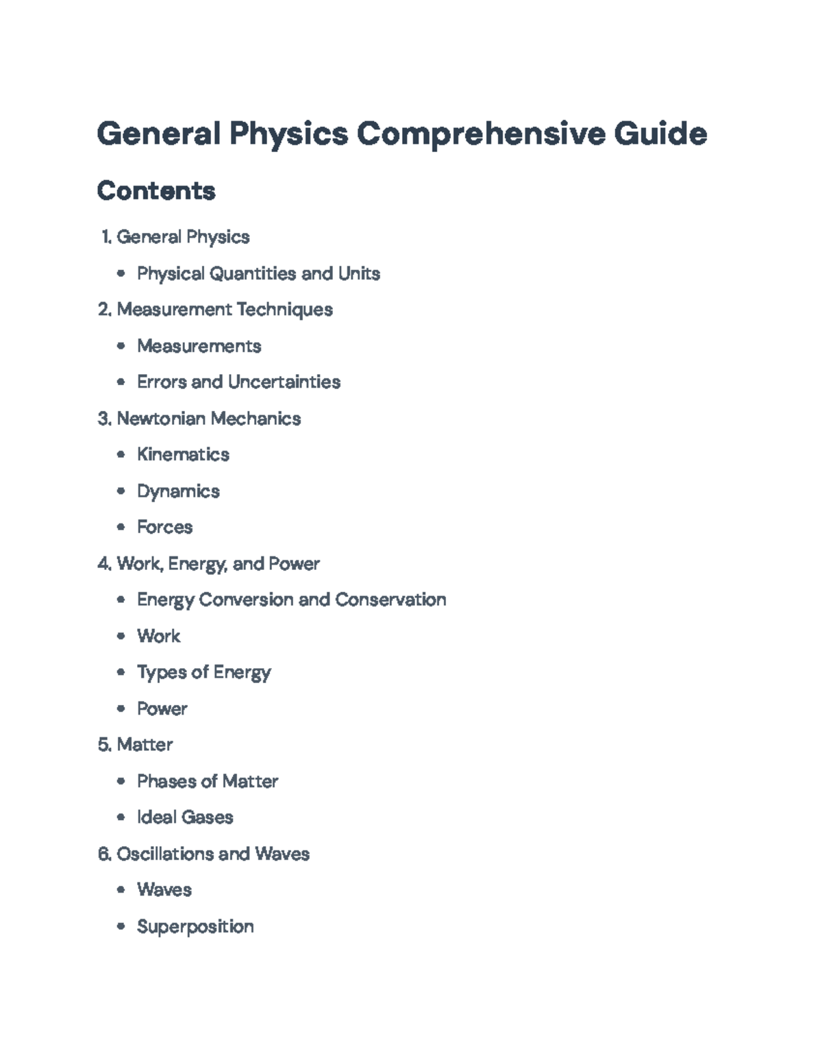 General Physics Comprehensive Study Guide for Exams - General Physics ...