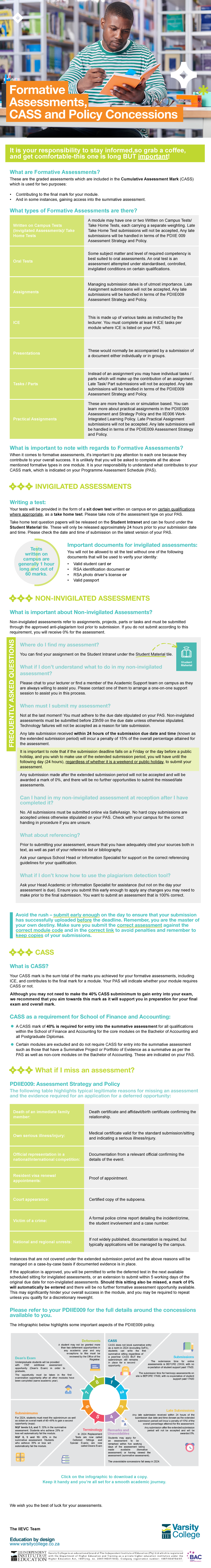 Formative Assessments, CASS Policy & Concessions Overview VC V3 - Studocu