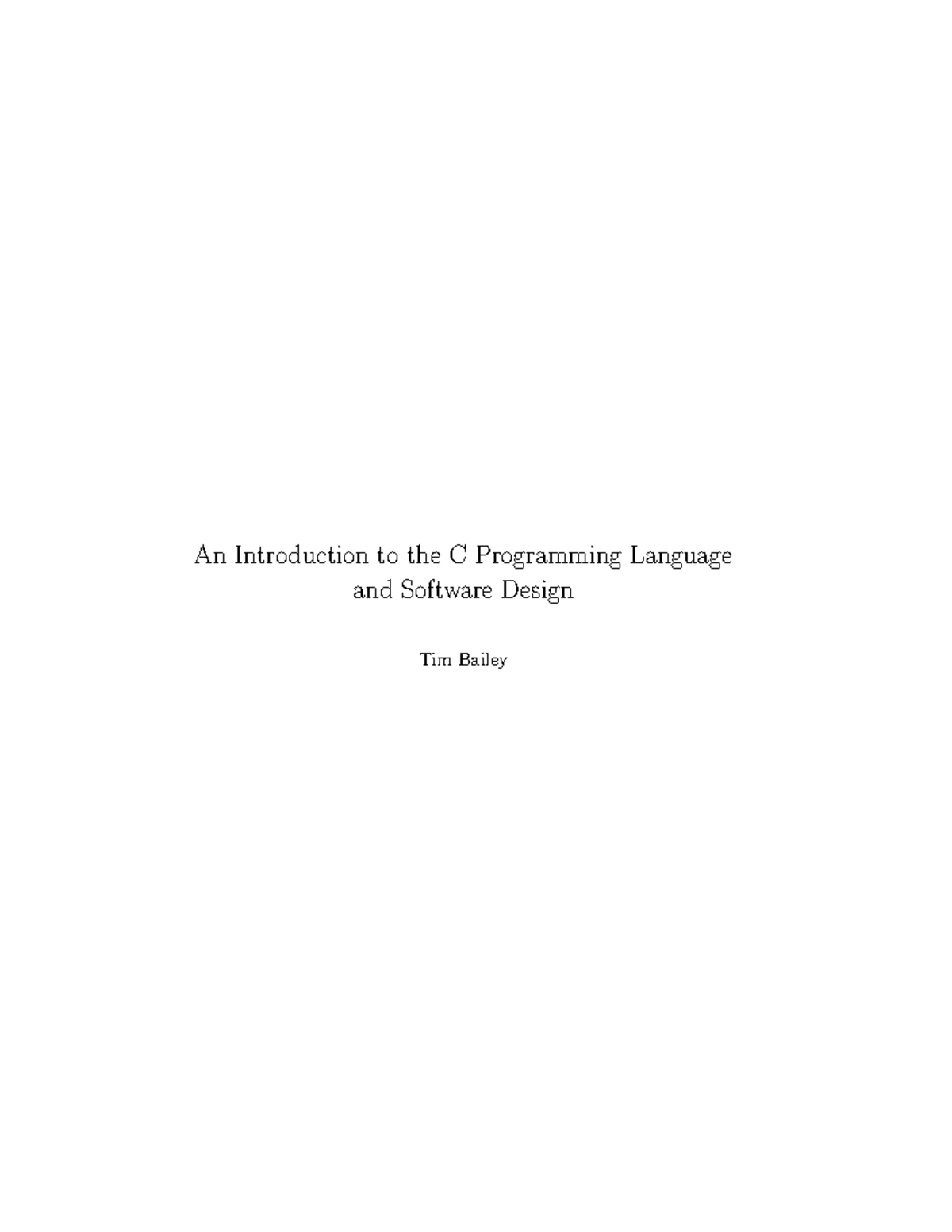 C programming and software design - An Introduction to the C ...