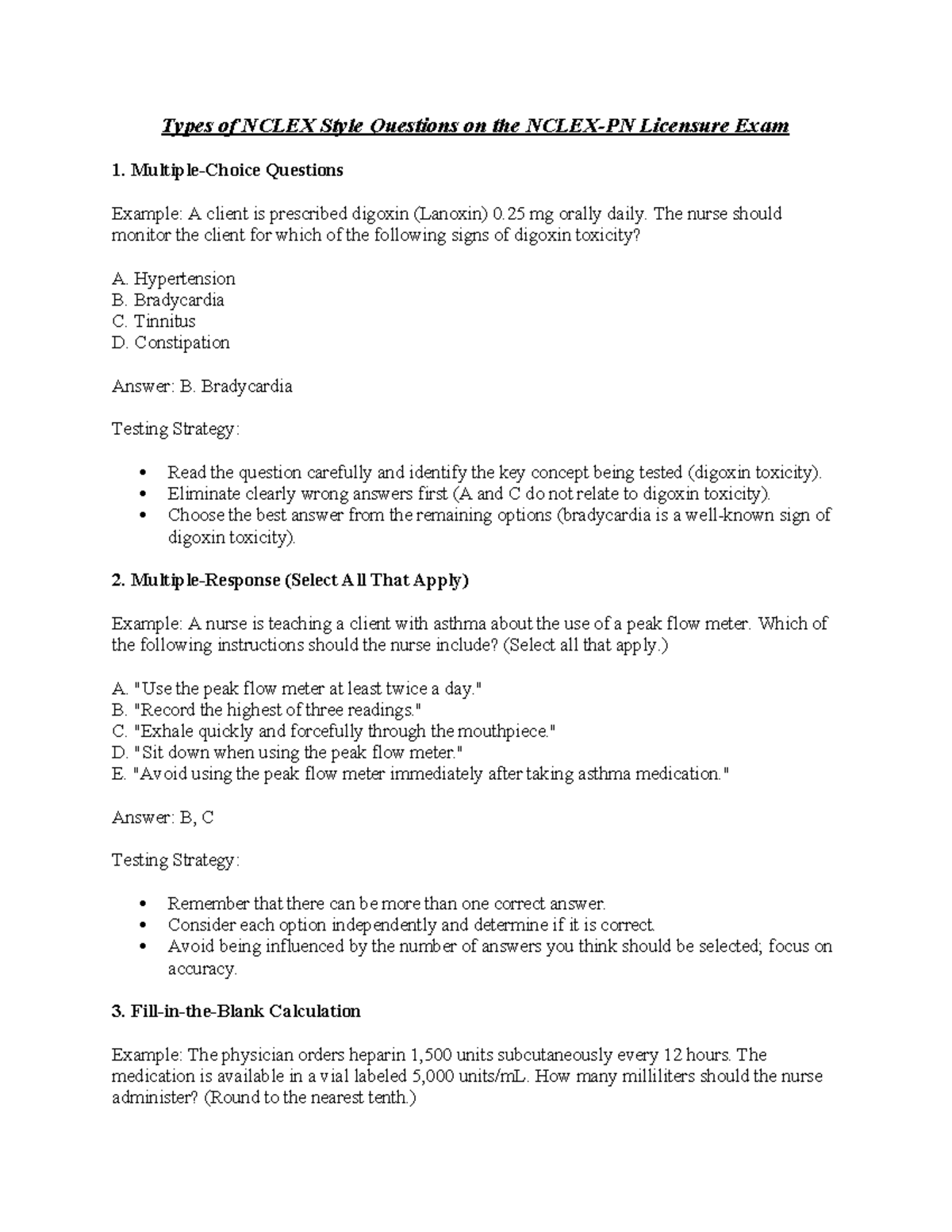 NCLEX Exam Prep: Types of Questions & Strategies for Success - Studocu