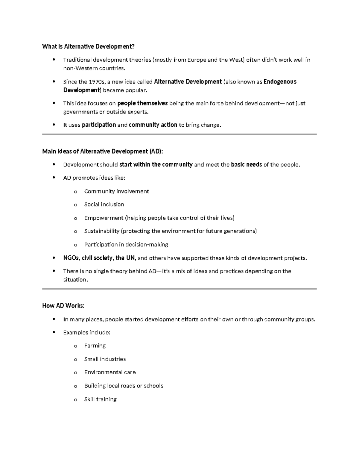AD 101: Alternative Development Concepts & Development Administration ...