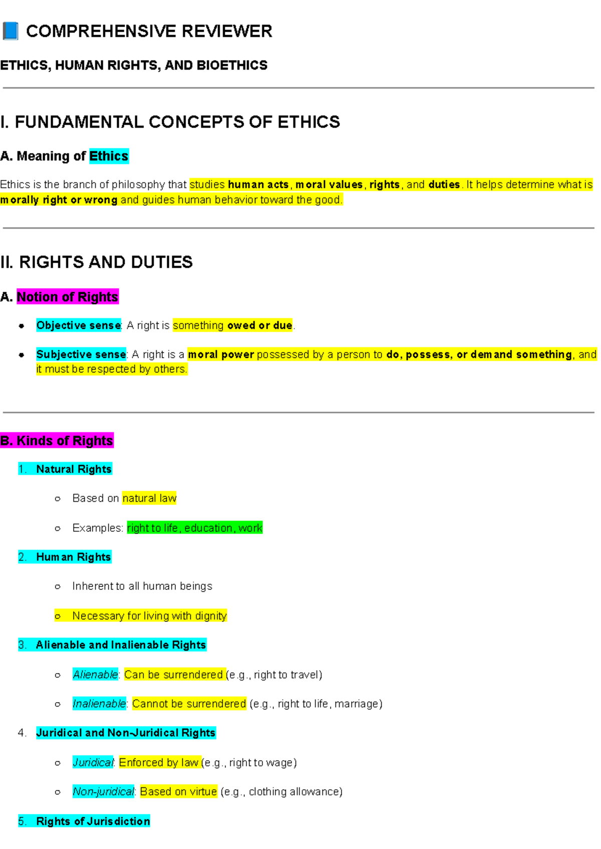 Minor Subs Reviewer: Ethics, Human Rights, and Art Appreciation - Studocu