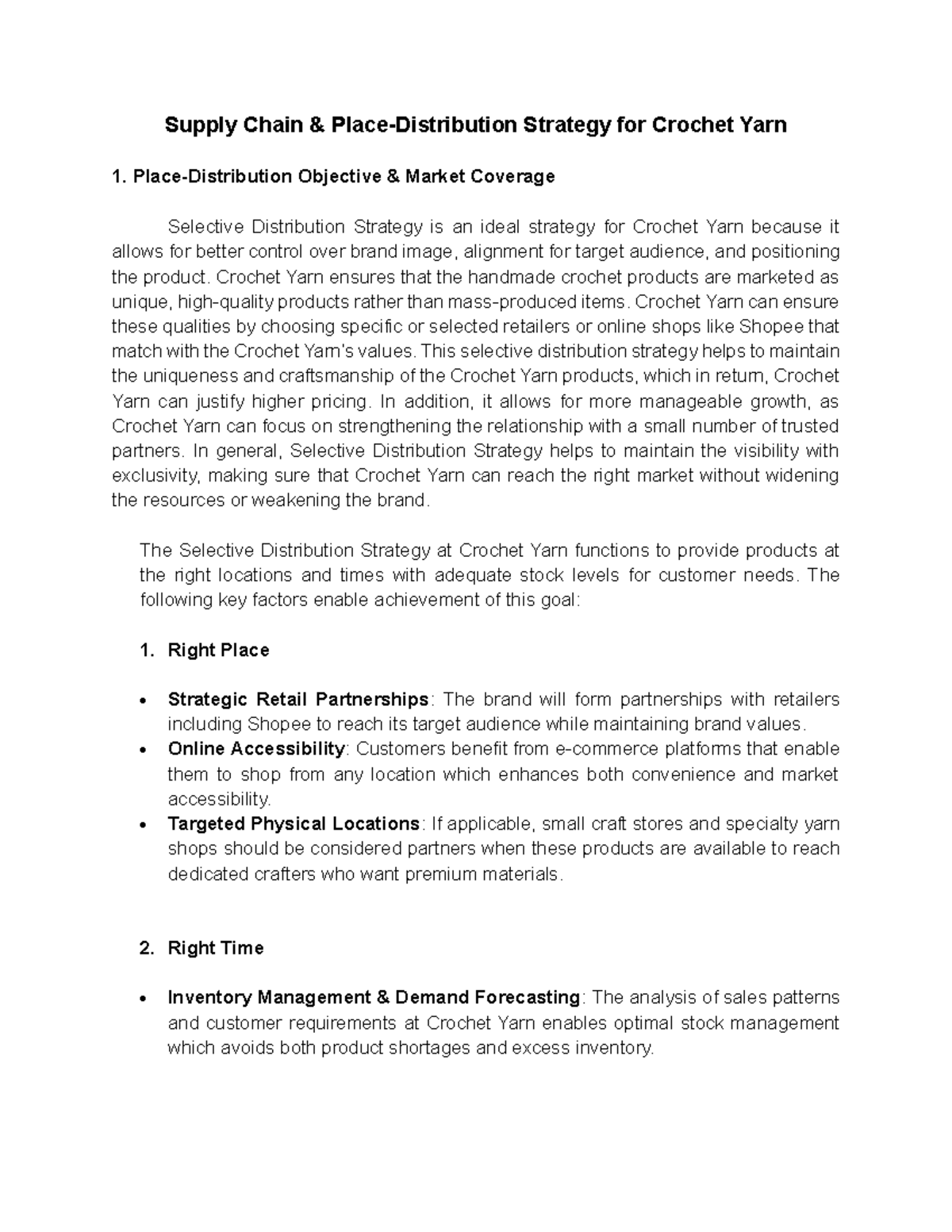 Supply Chain Distribution Strategy for Crochet Yarn: A Comprehensive ...