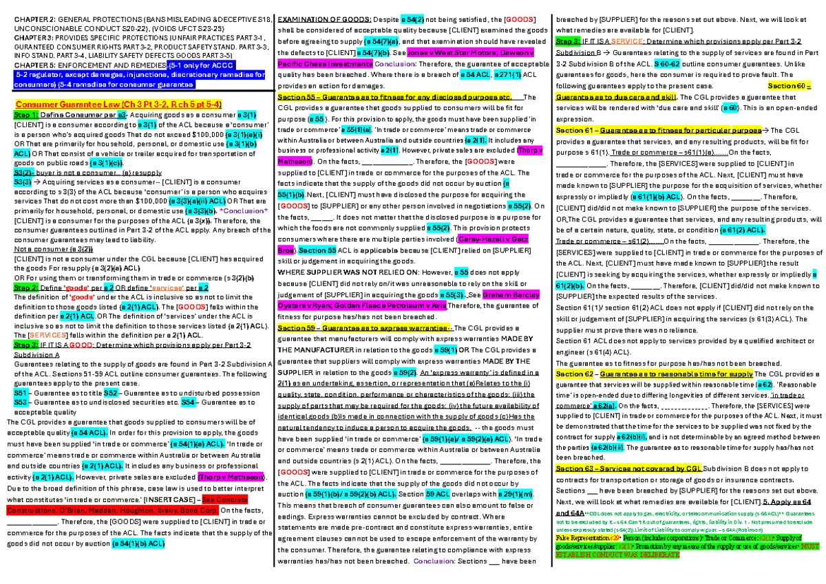 CONTRACT B: FINAL EXAM NOTES ON GENERAL PROTECTIONS AND REMEDIES - Studocu