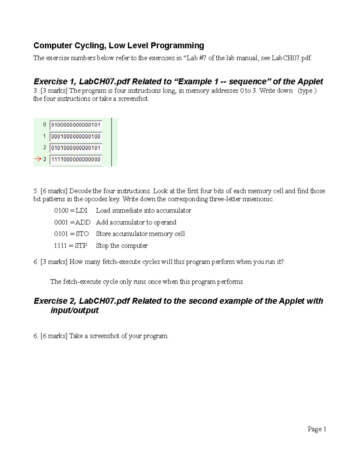 Lab 3 Worksheet: Computer Cycling and Low-Level Programming Concepts ...