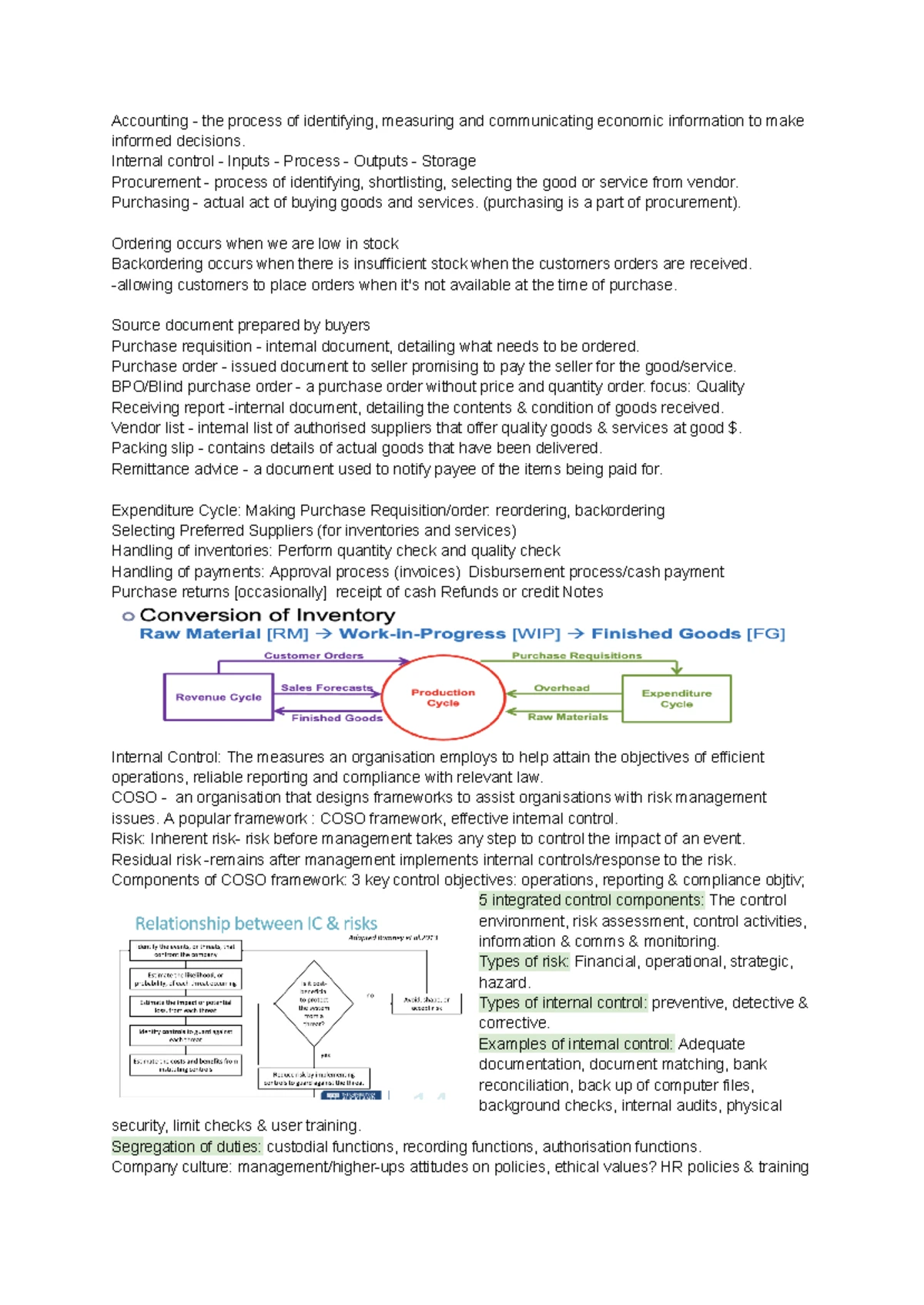 ACCTG 222 Final Exam Study Notes: Accounting Information Systems - Studocu