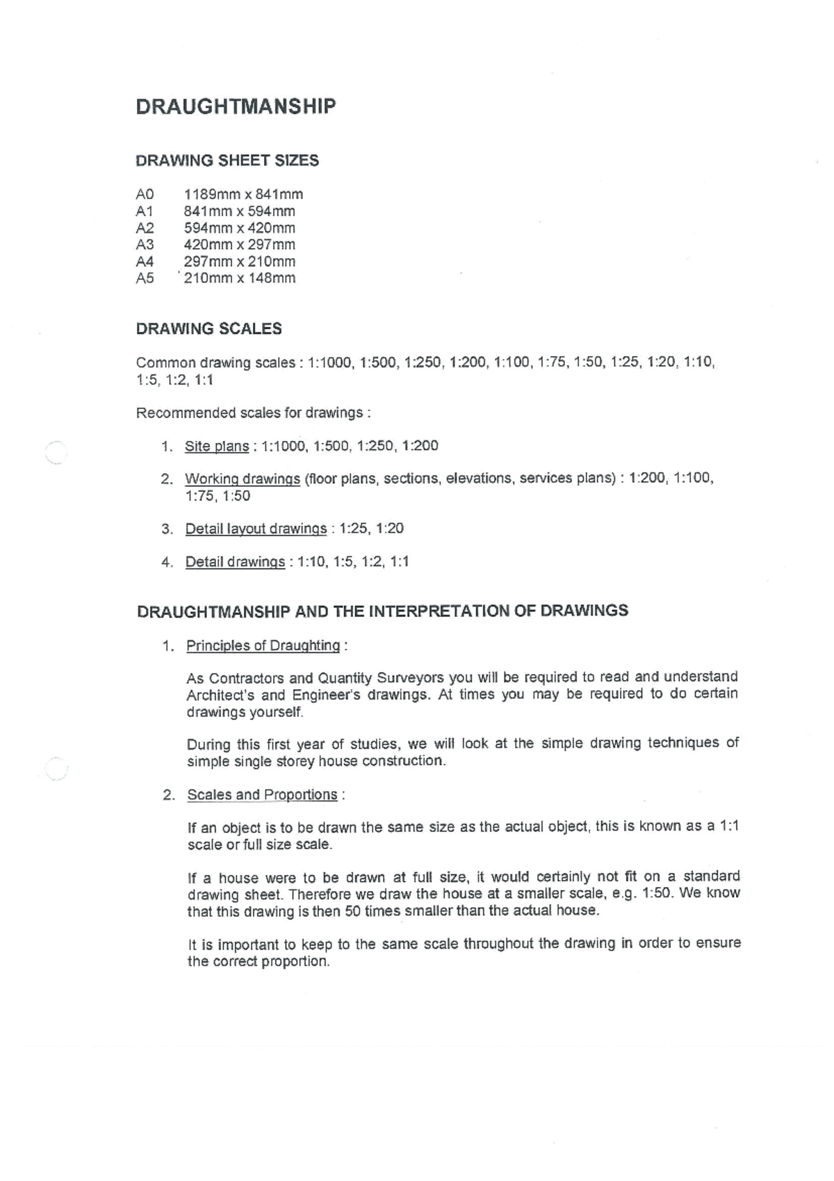 Midterm Exam Review Guide for Course ABC-123 - DRAUGHTMANSHIP DRAWING ...