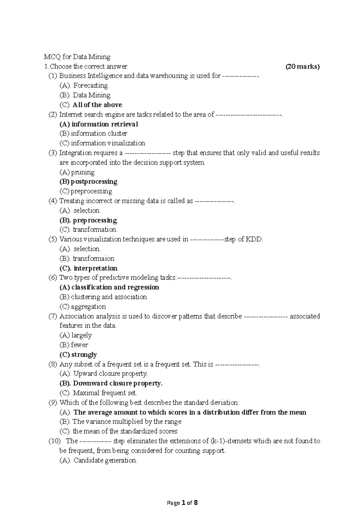MCQ Questions for Distributed Systems - Course Code: DS101 - Studocu