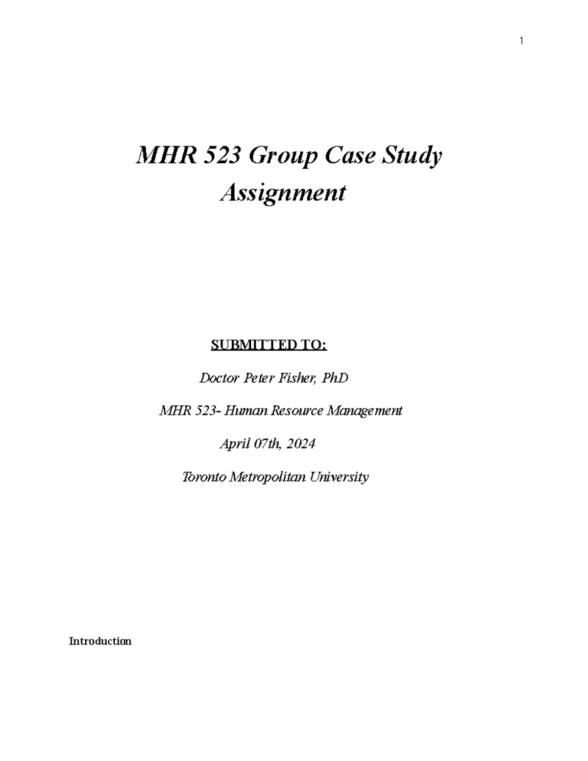 MHR 523 Group Case Study: Building Effective HR at Bizpros, Inc. - Studocu