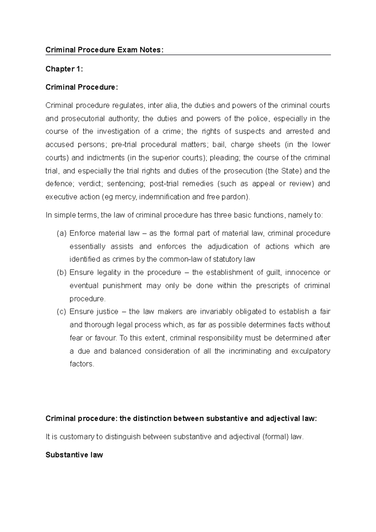 Criminal Procedure Exam Notes CPR3710 2022 - Criminal Procedure Exam ...
