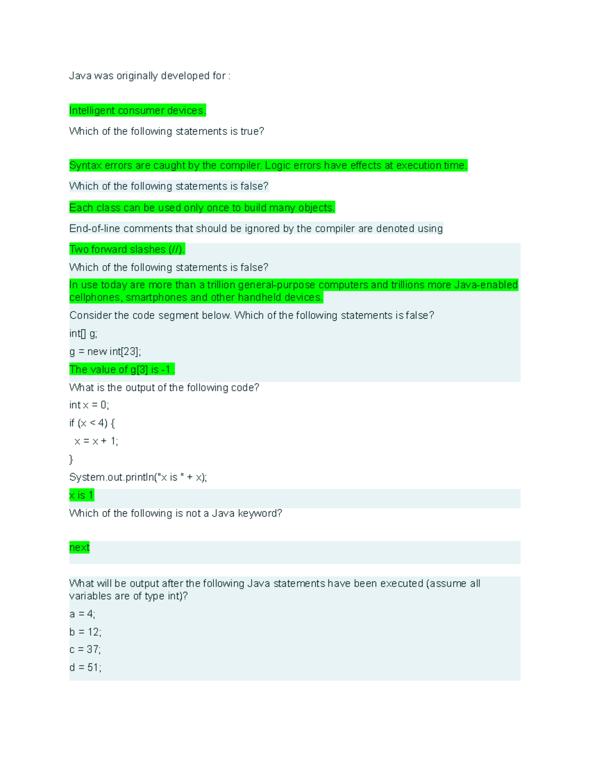 Java - Exam Notes for Intelligent Consumer Devices (CS101) - Studocu