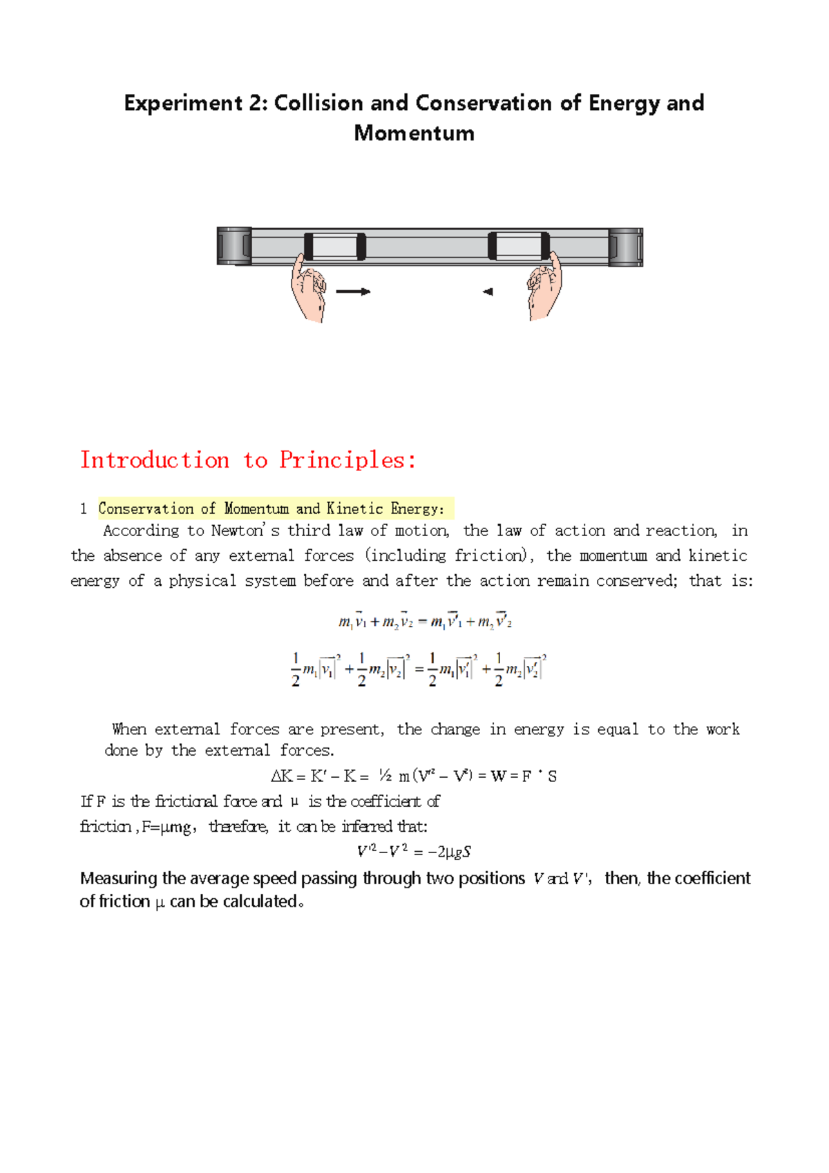 EX02-lab - ... - Experiment 2: Collision and Conservation of Energy and ...