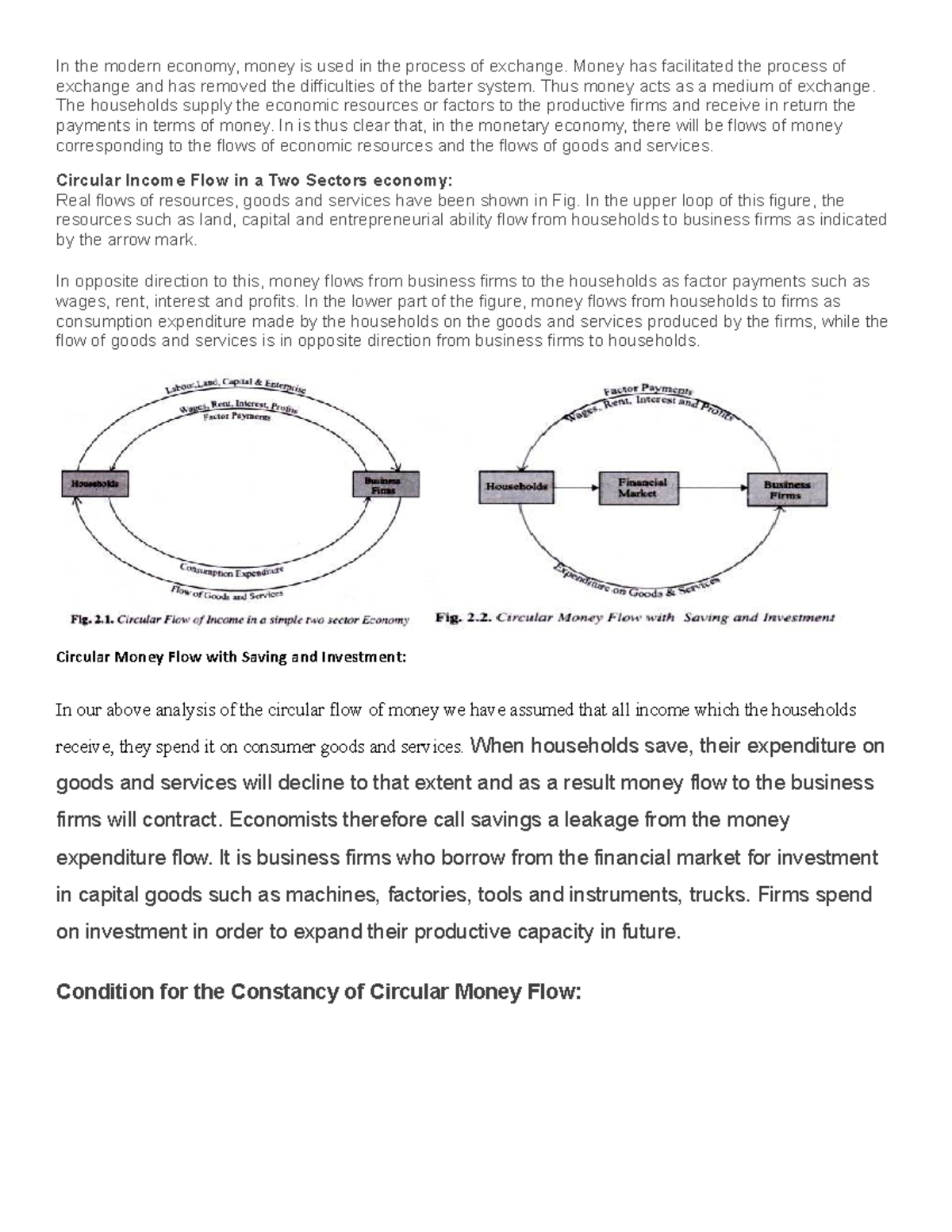 Circular Flow of Income: Understanding Money Exchange Dynamics - Studocu